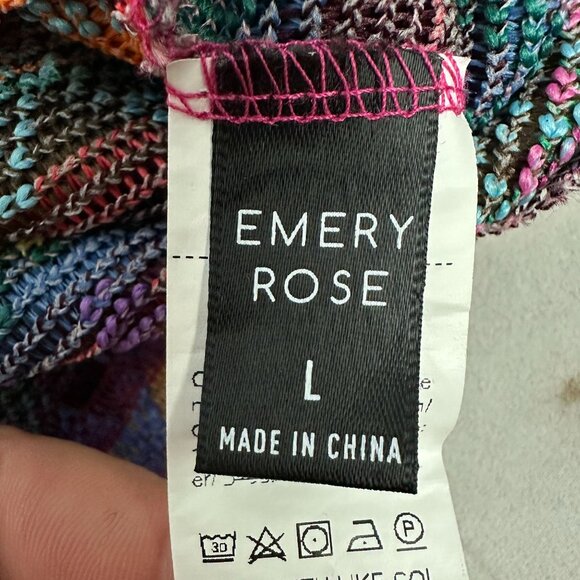 Emery Rose Multicolor Fringe Hem Sleeveless Crochet Dress Size L Polyester - Picture 5 of 7